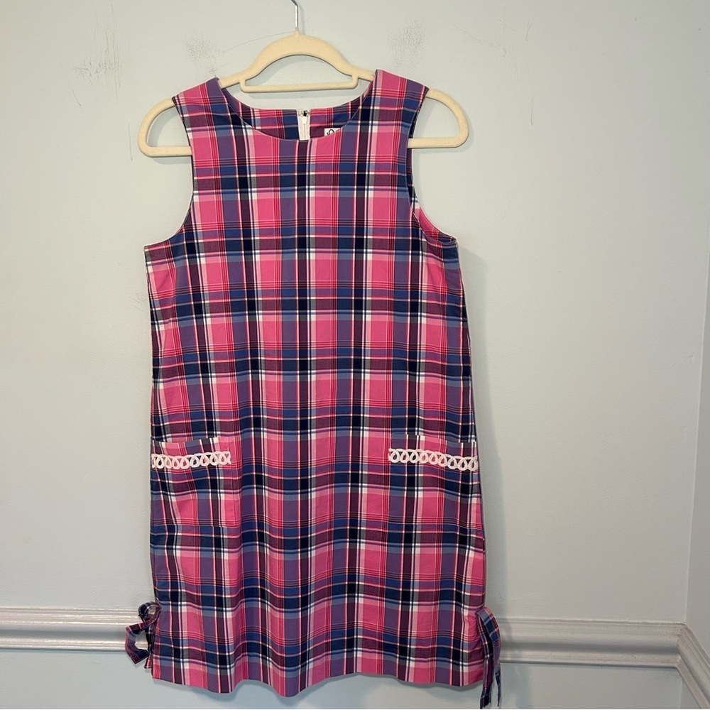 Lilly Pulitzer Cotton Blend Pink & Blue Plaid Jumper Size 16 Kids